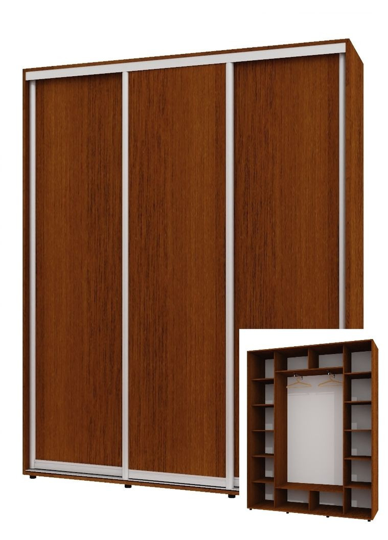 Шкаф-купе трехдверный 200*45*240 см Орех лесной 3 двери ДСП ШК-05 Алекса (356774163)