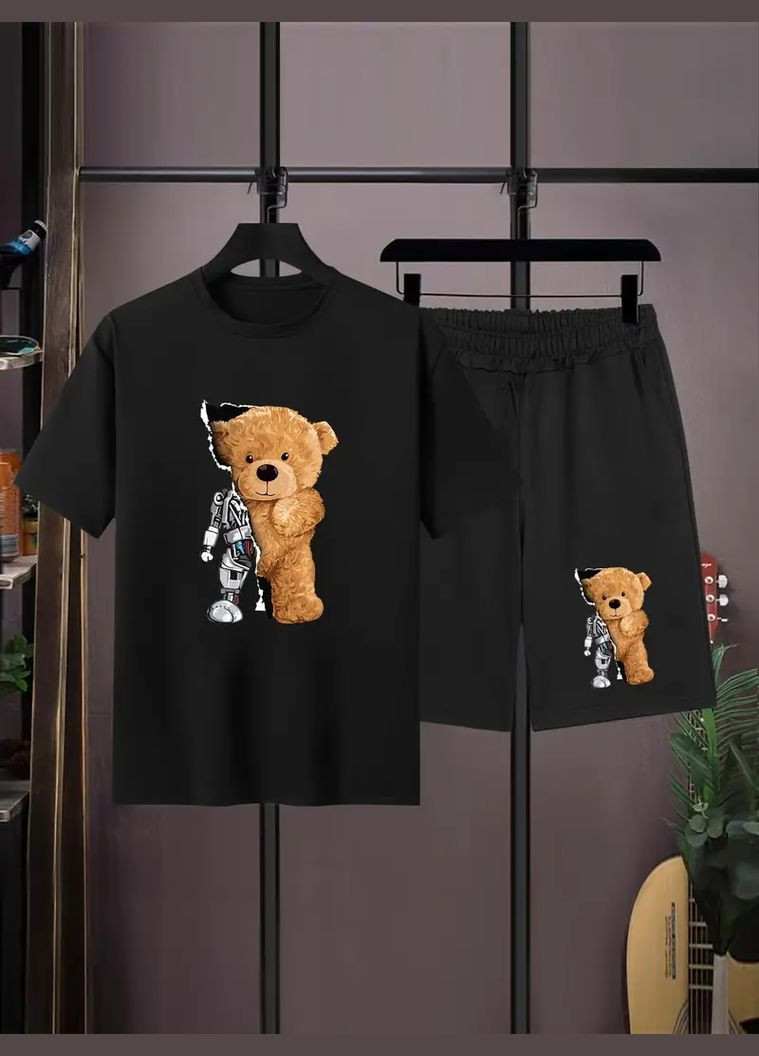 Мужской стильный мужской летний спортивный костюм-двойка с трендовым принтом. No Brand (370962973)