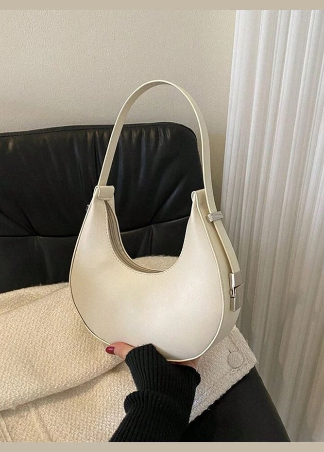Женская сумка багет белая молочная No Brand (290665323)