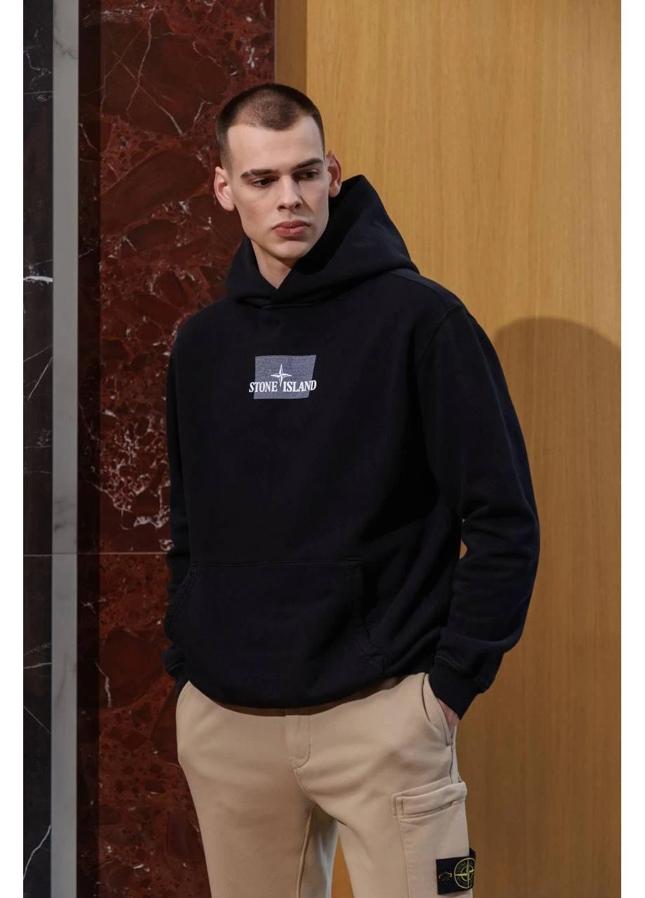 Стильне чоловіче худі тринитка чорне Stone Island (380794235)