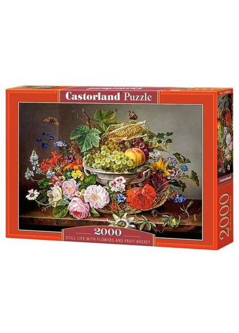 Пазл 2000 эл. "" (Польша) / Натюрморт с цветами и фруктовой корзинкой Castorland (342417218)