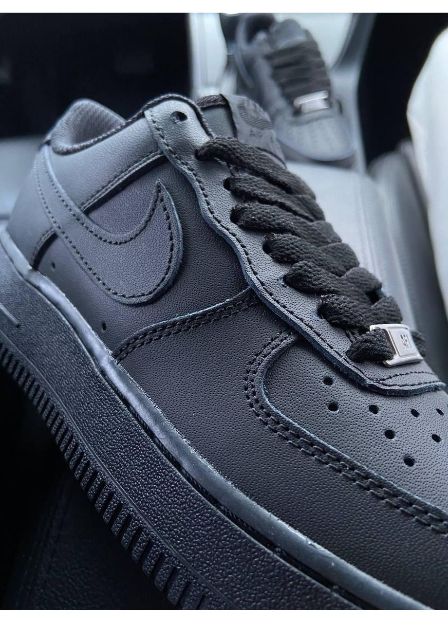 Чорні Осінні кросівки чоловічі nike air force 1 classic black найк аір форс 1 преміум No Brand