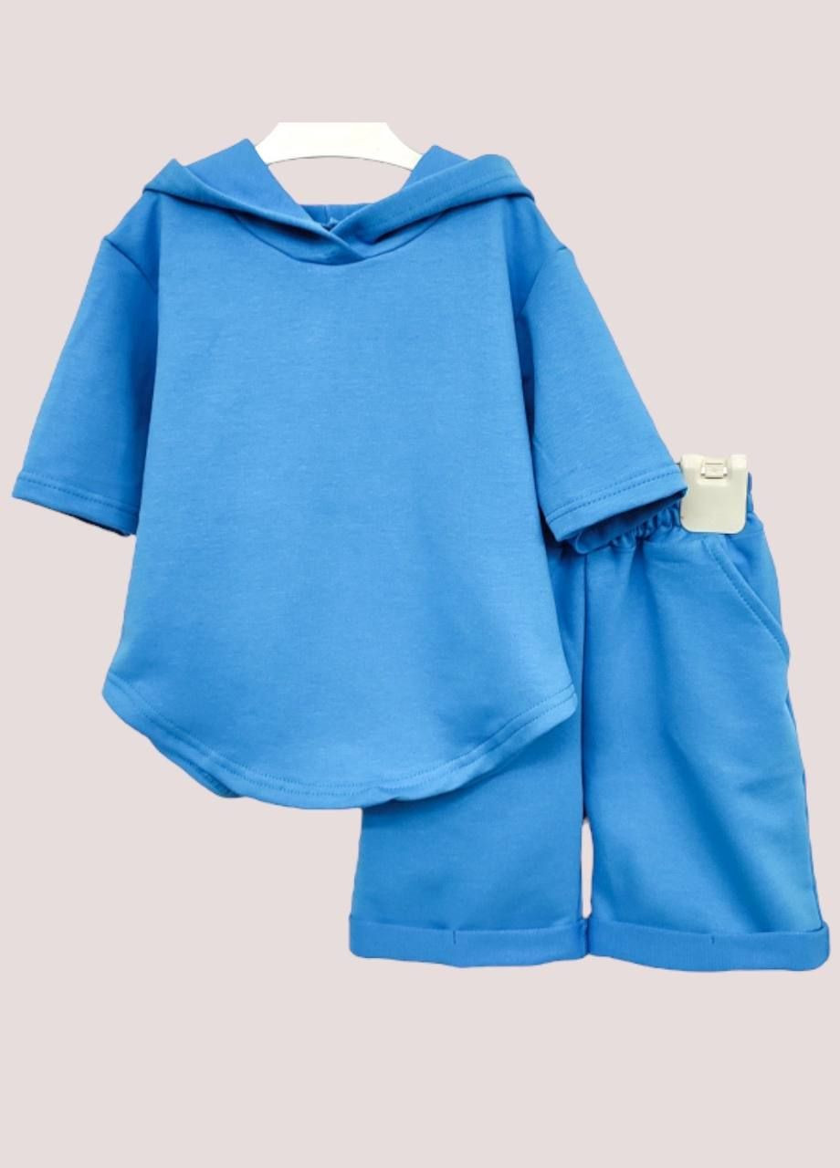 Синий демисезонный костюм детский для девочки и мальчика No Brand