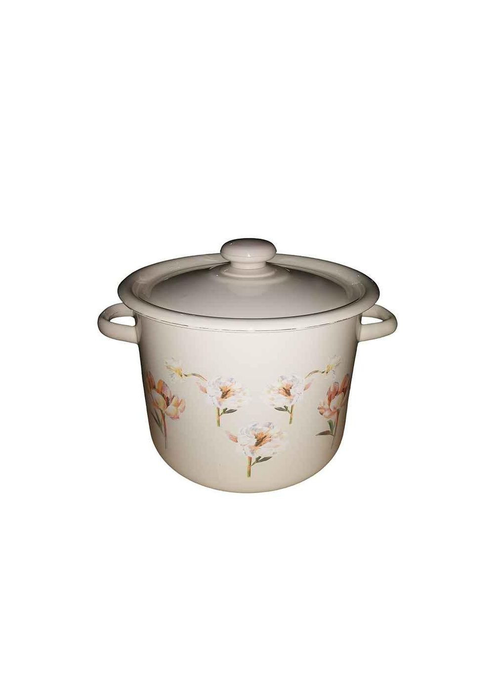 Каструля ем. 5,5л /2 циліндрична Квіткова фантазія (молочная) I1617/2 ТМ Idilia (315515973)