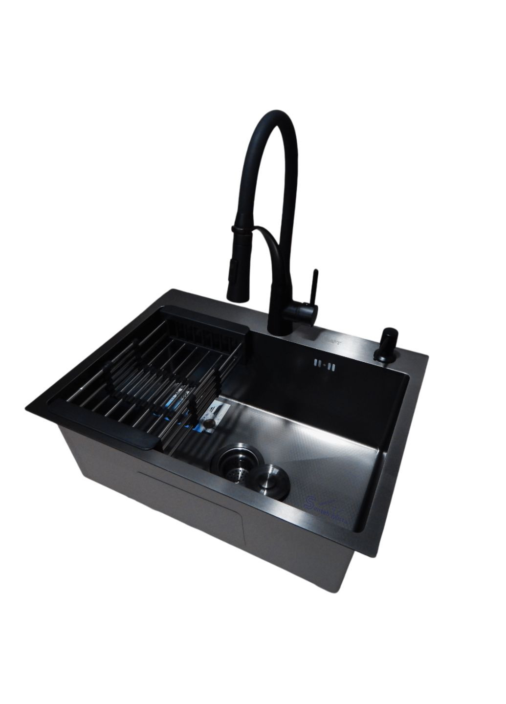 Кухонна мйка 4-в-1 (комплект) NANO BLACK PVD HS60*45 (3.0/1.0 мм) декор Kraft (361242223)