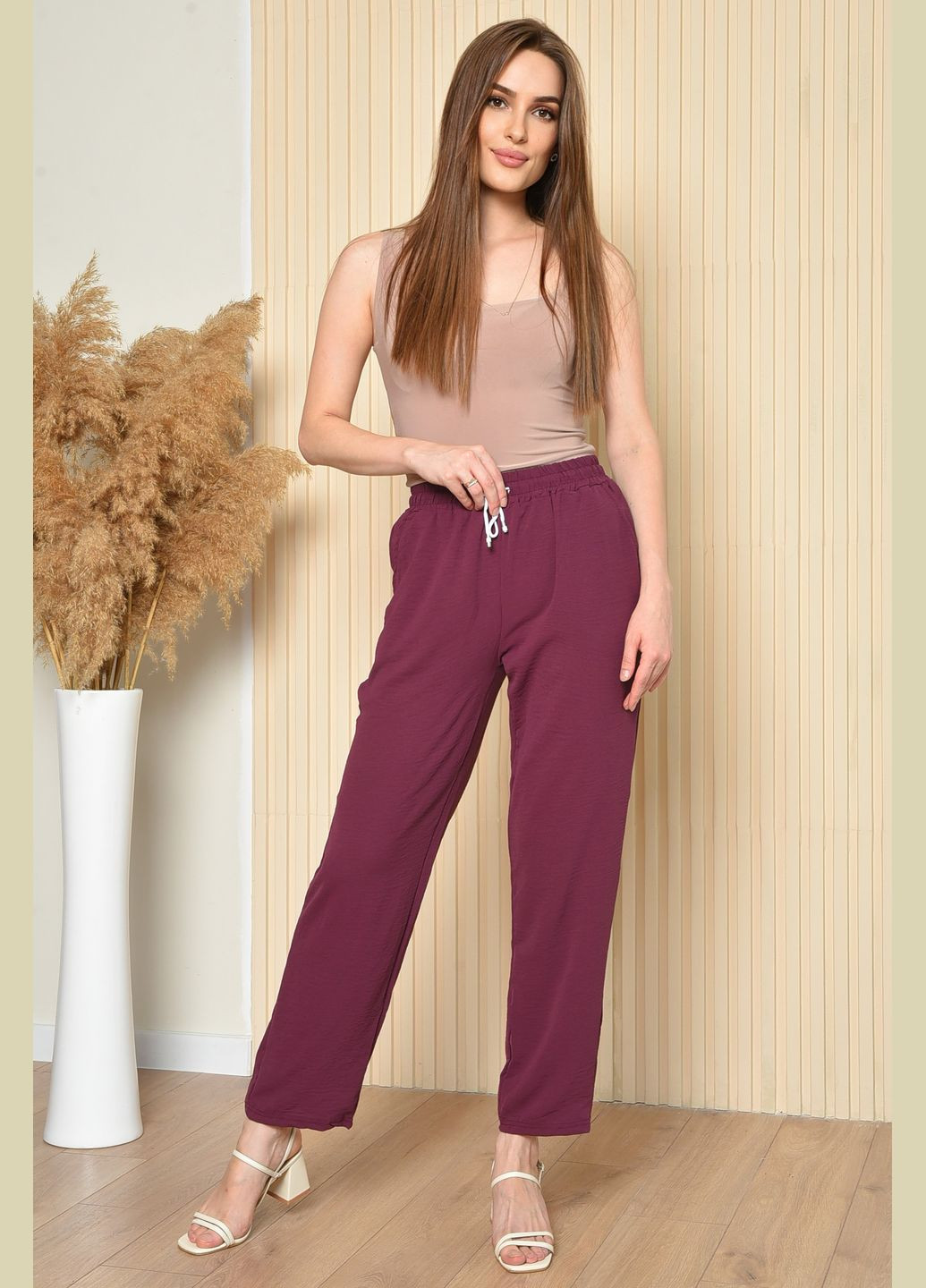 Штани жіночі фіолетового кольору Let's Shop (278274432)