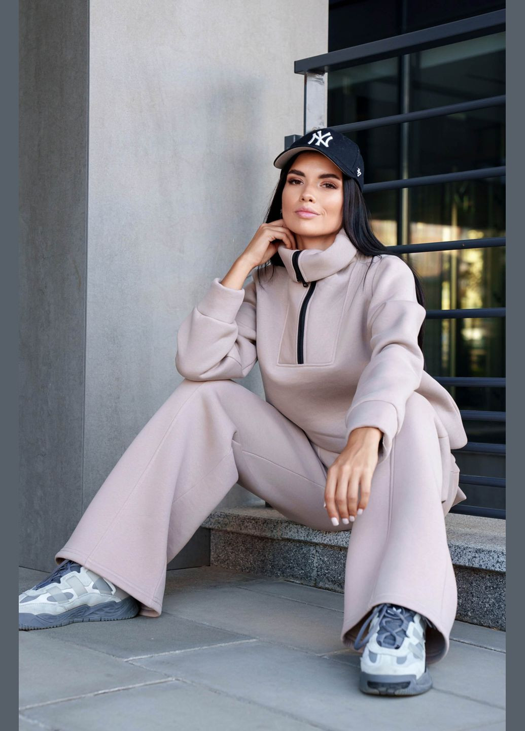 Бежевый свитшот Liton молния (303106632)