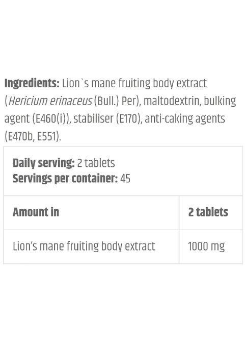 Gold Lion's Mane 1000 mg 90 Tabs Kevin Levrone (362700096)