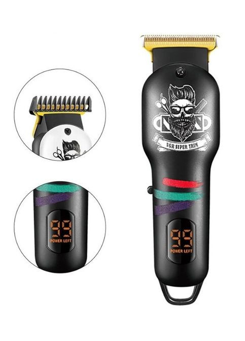 Акумуляторна машинка для стрижки волосся V-971триммер 5Вт 3 насадки чорний (2390000046) VGR V-971 (345562828)