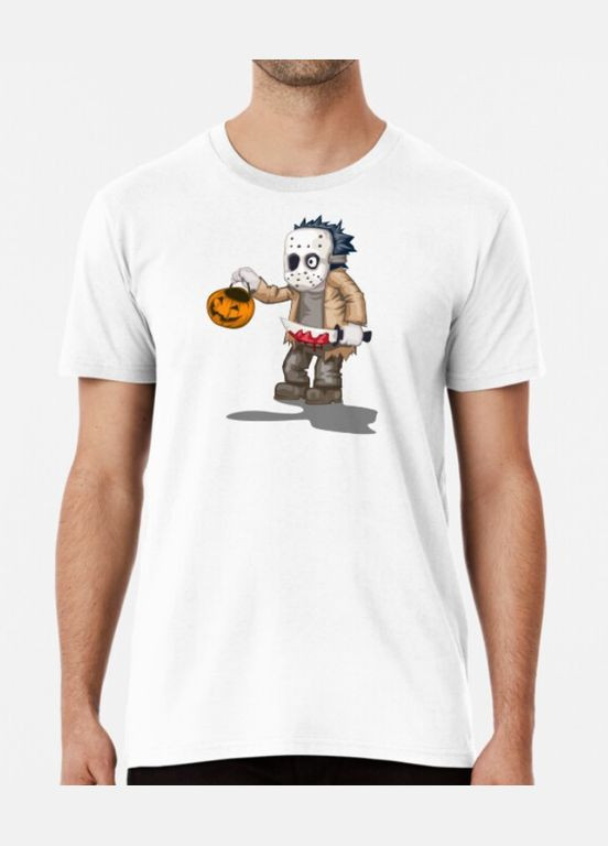 Белая мужская футболка с принтом джейсон хэллоуин Stedman