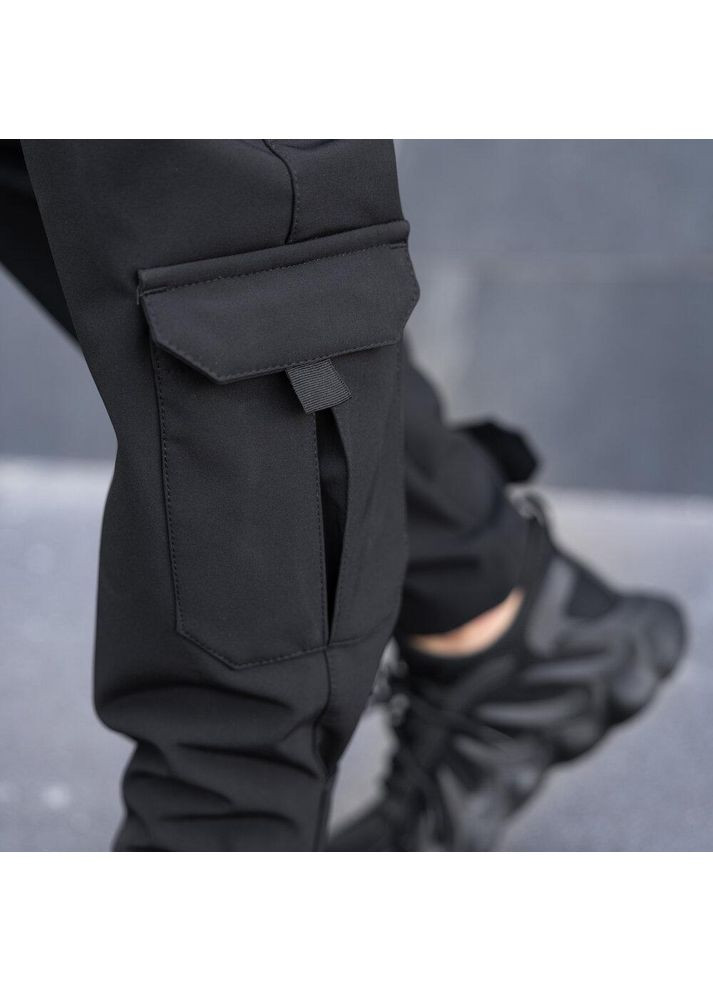 Тактичні чоловічі штани демісезонні SoftShell чорні Freedom (356174267)