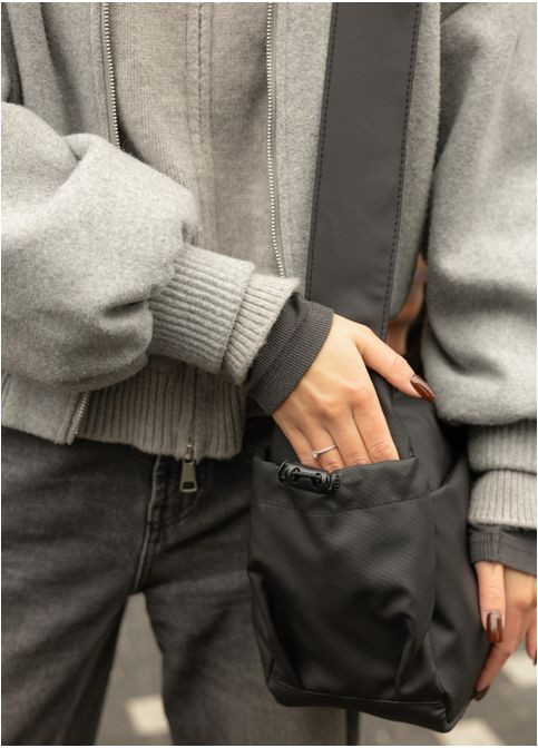 Жіноча тканинна сумка Чорна (7320321325) Sambag (360965559)