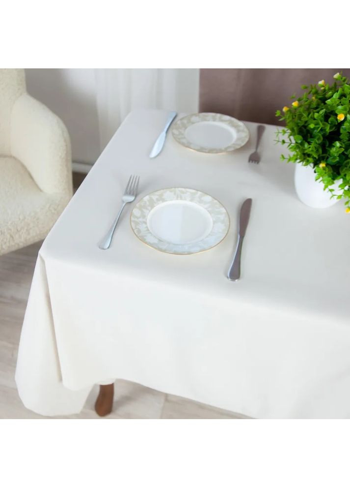 Скатерть водоотталкивающая Aquastop Milky White С-04224-30319 150х220 см молочно-белая ТЕП (362115208)