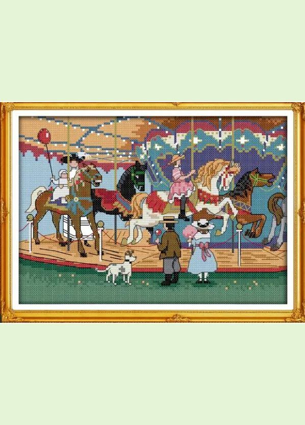 Набор для вышивания по нанесённой на канву схеме " Swing 2 ". AIDA 14CT printed, 30*21 см Joy Sunday (313613471)