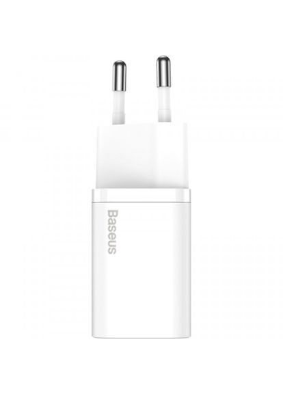 Зарядний пристрій Baseus 1xusb 25w (usb-c) + cable type-c white (268147361)