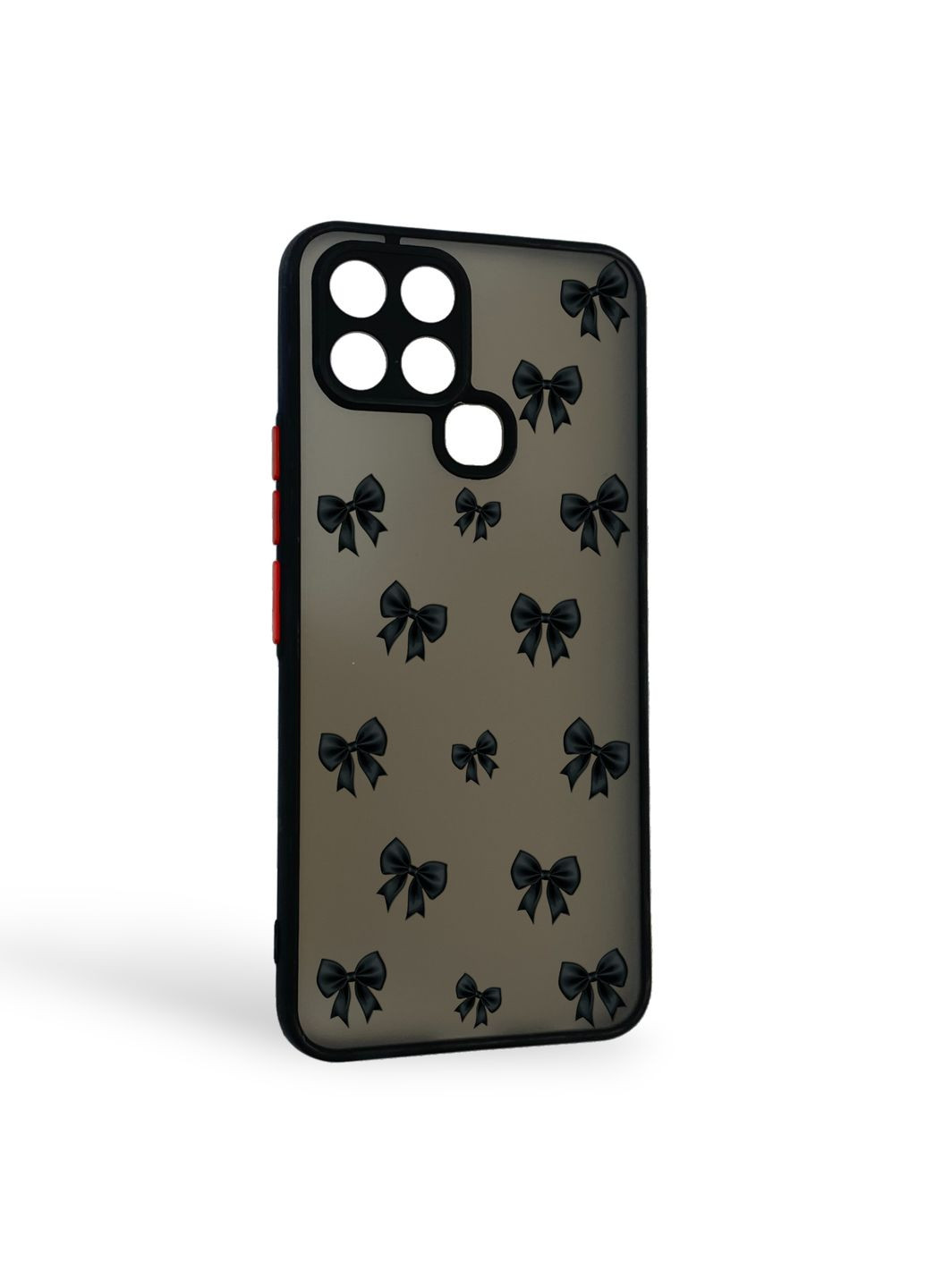 Чехол для телефона Smart 6 с 3D принтом бантиков с высокими бортами на инфиникс смарт 6 черный Infinix (366385915)