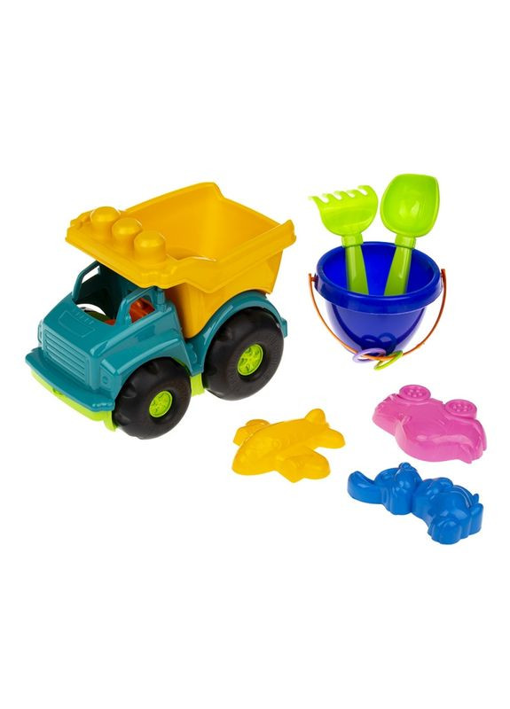 Детский самосвал "Тотошка" №3 0183 Жёлтый с Бирюзовым кузовом Colorplast (331484916)