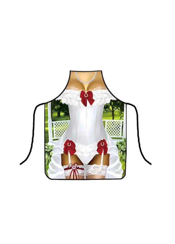 Фартух з приколом дівчина у весільній сукні 75 на 55 см різнобарвний Jannet Фартух (318646099)