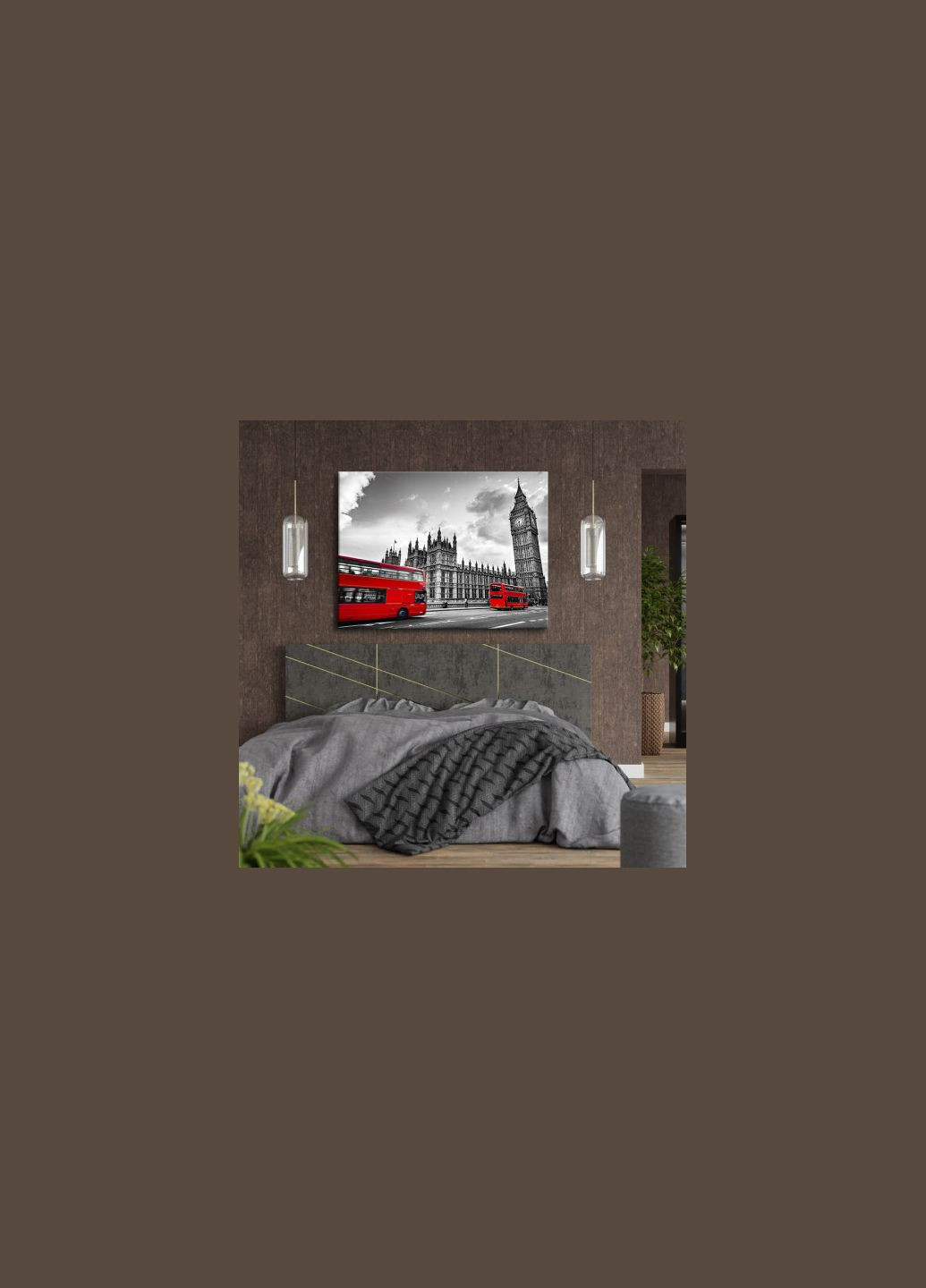 Картина Красный автобус возле биг-бена 45x60 см (P0504) Malevich Store (333338924)