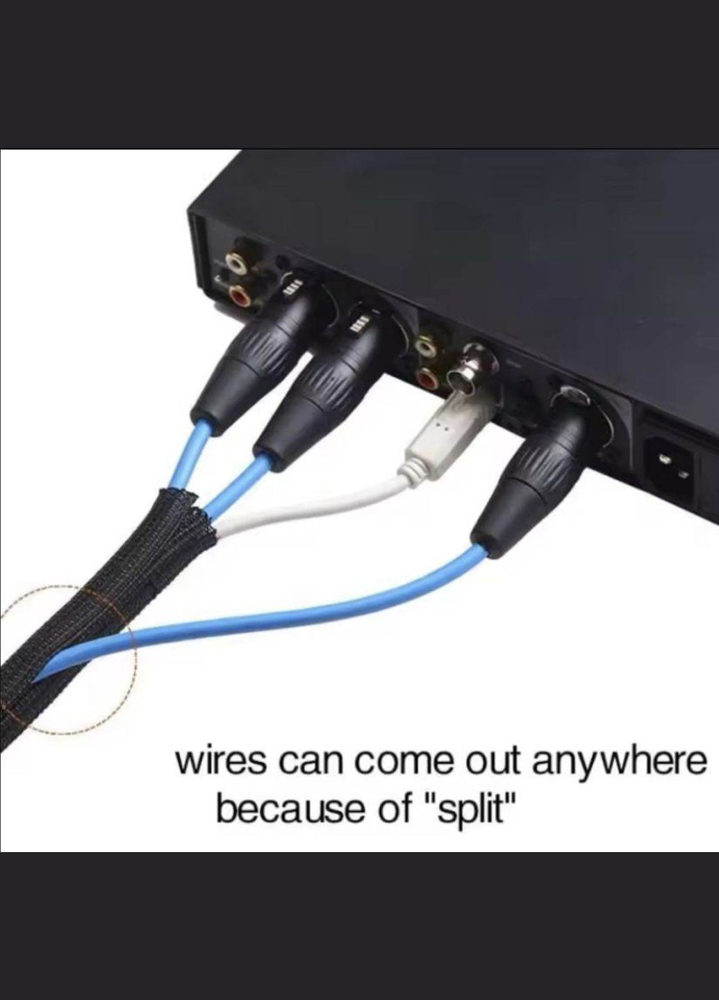 Оплетка кабеля фиксатор защита от животных изоляция для проводов 1 м 19 мм Черный Lencent (340276266)