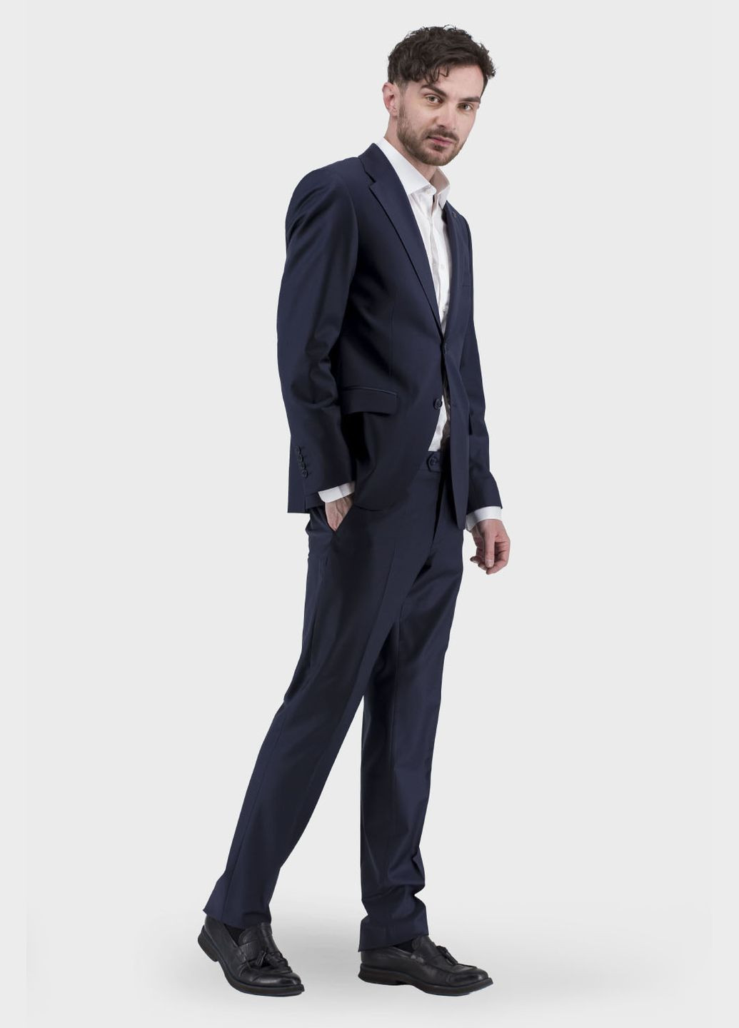 Чоловічий класичний піджак темносиній, приталений, з кишенями Avvenente (темносиній, ), 42676 No Brand (331885618)