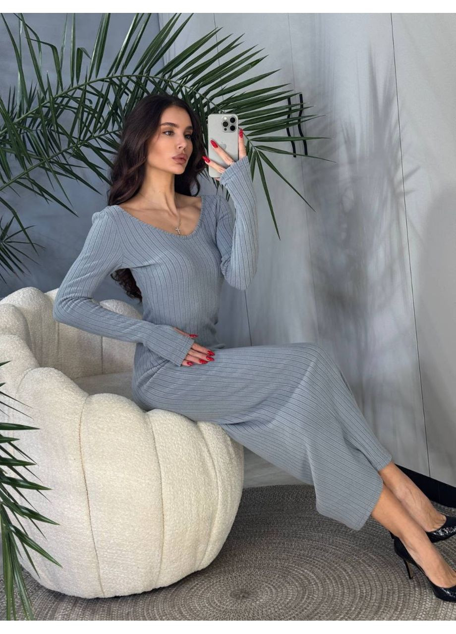 Серое женское платье из ангоры Osoblyva