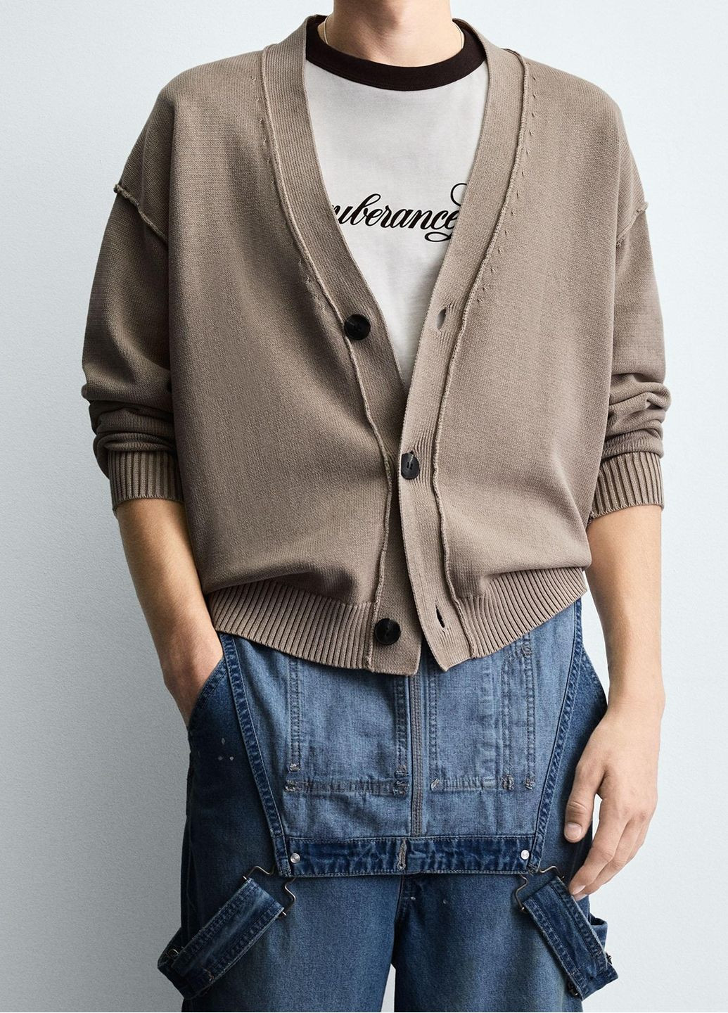 Песочный демисезонный кардиган Zara