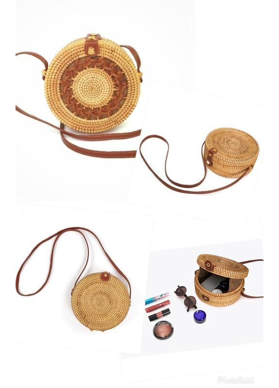 Жіноча сумка плетені з ротанга кругла річна No Brand (330618872)