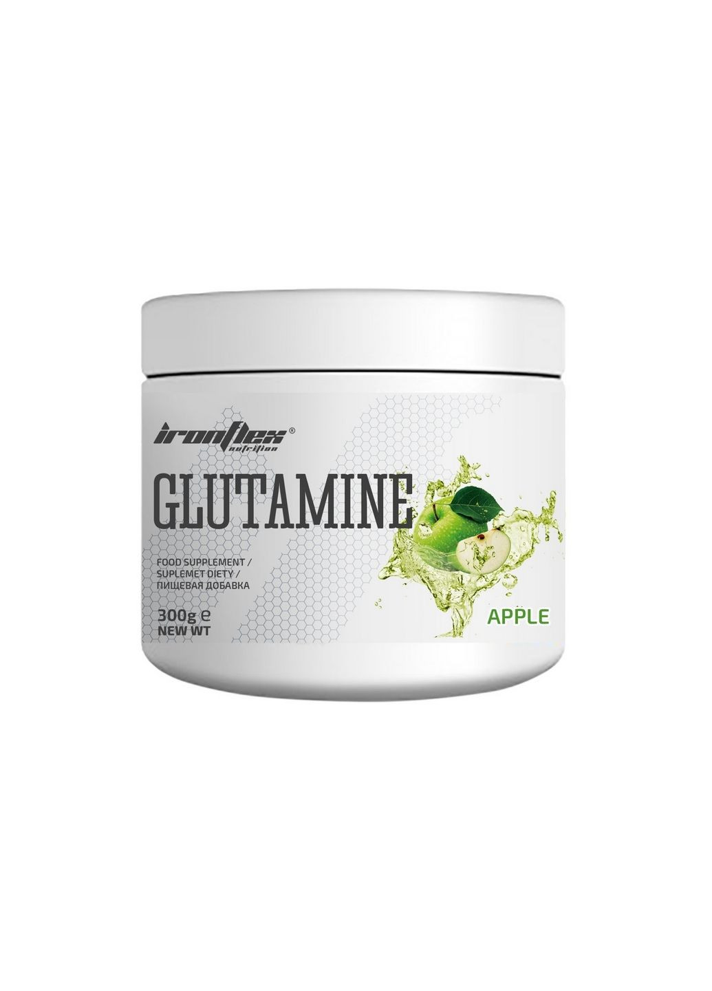 Аминокислота Glutamine, 300 грамм Яблоко Ironflex (294928884)