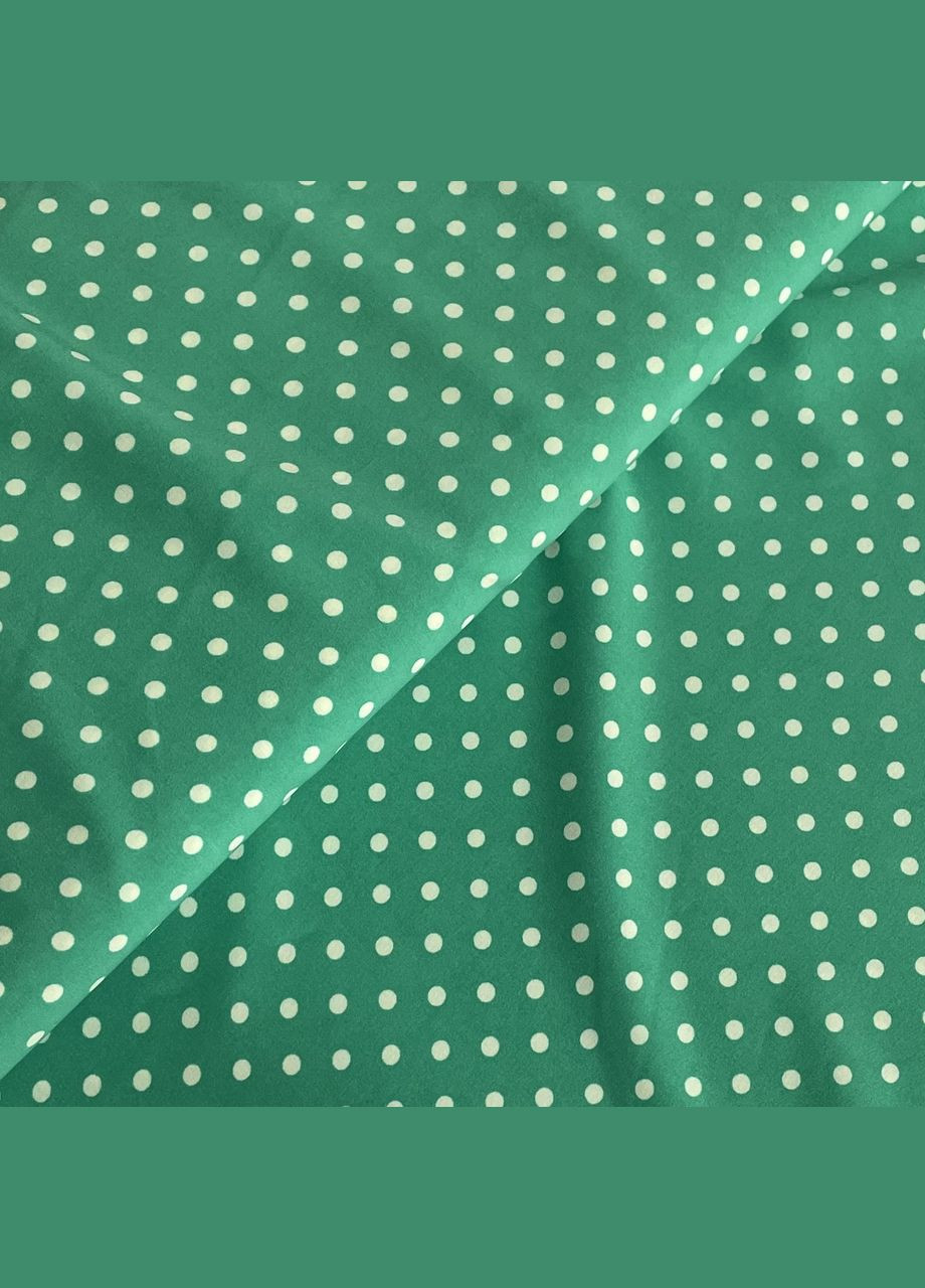 Тканина супер софт зелений принт горох пог. м. No Brand (347645547)