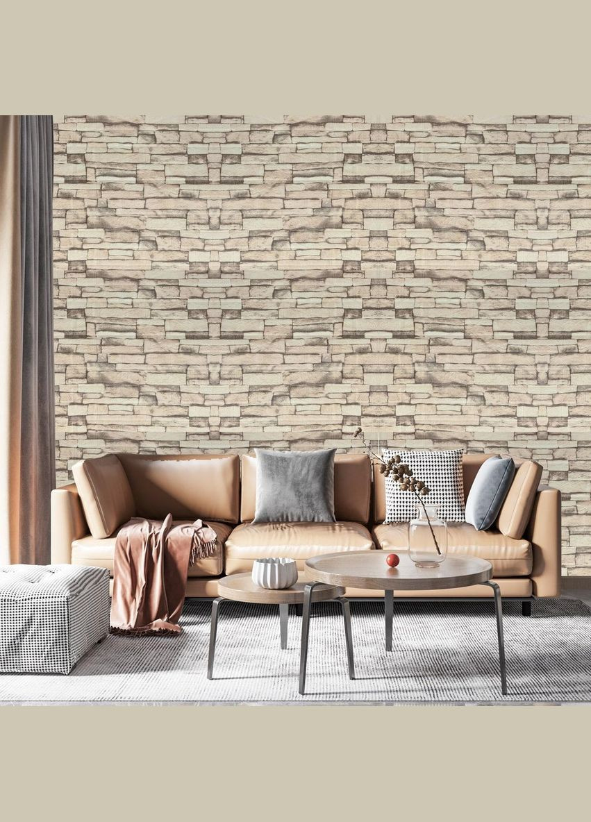 Настенная самоклеящаяся 3D панель Бежевый екатеринославский кирпич 700x770x2мм 3D Loft (301907232)