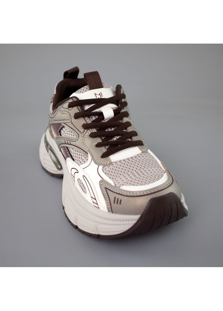 Кроссовки женские сетка Fashion бежевые (359227015)