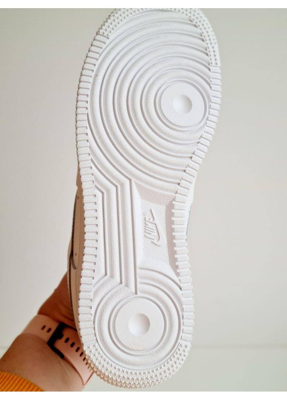 КРОСІВКИ ЖІНОЧІ NIKE AIR FORCE 1 MINI SWOOSH WHITE НАЙК АІР ФОРС 1 ПРЕМІУМ No Brand білі демісезони (367174606)