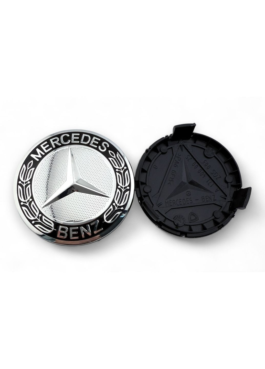 Ковпачки в диски Мерседес заглушка для дисків Mercedes 75/68 мм. Срібний колосок (4 шт.) Mercedes-Benz (354698313)