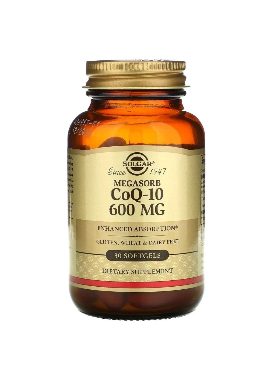 Коэнзим Q10 Мегасорб (Megasorb CoQ-10) 600 мг 30 гелевых капсул Solgar (361118062)