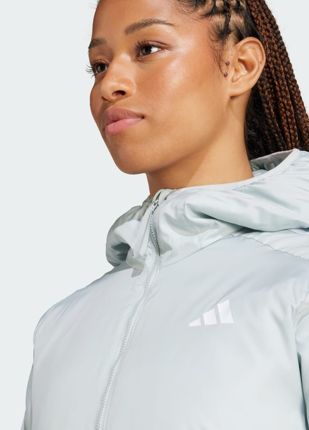 Серая демисезонная куртка essentials 3-stripes insulation hooded adidas