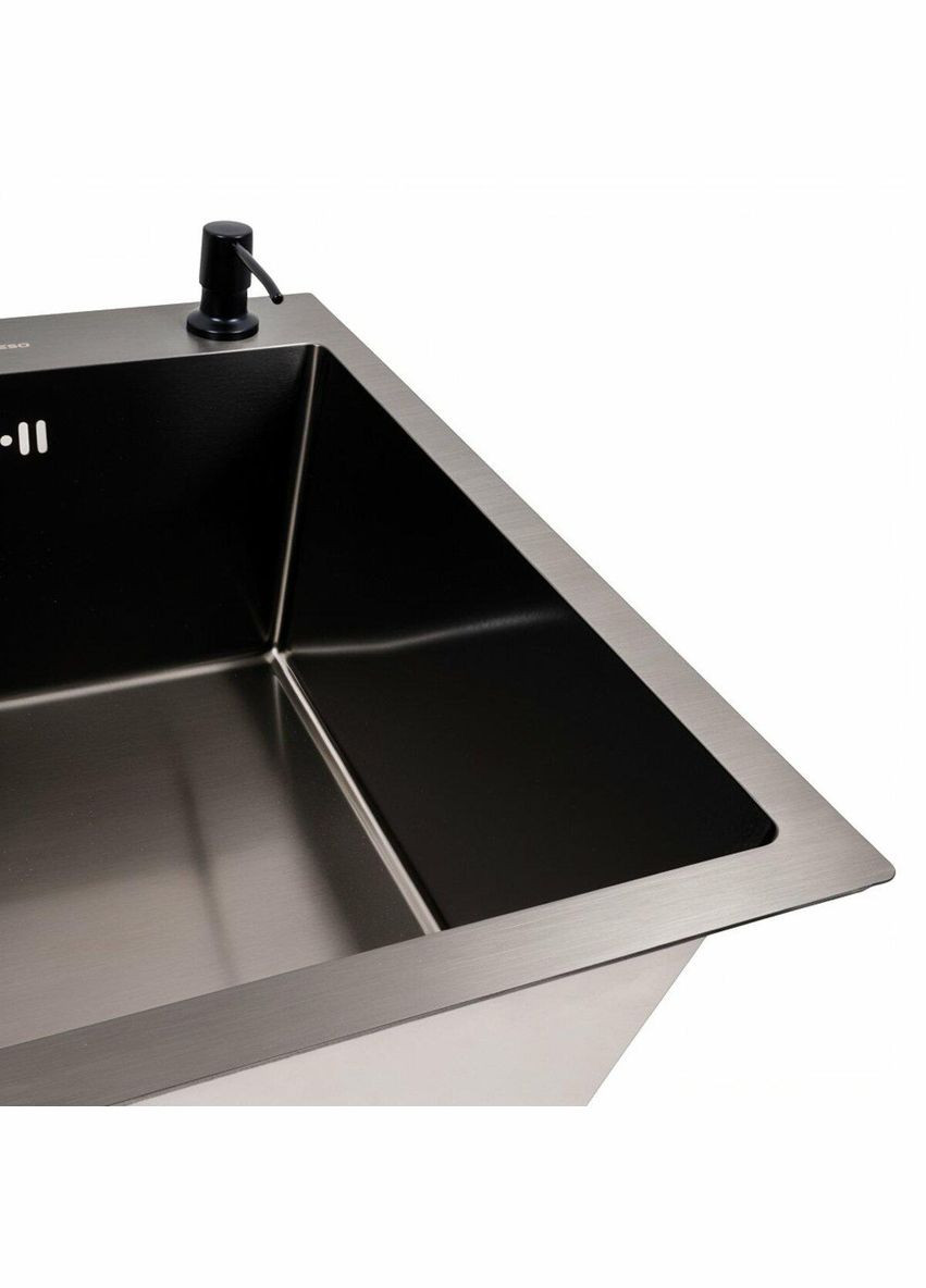 Кухонная мойка Handmade PVD 70*50 черная (сифон круглый, 3,0/0,8) Valeso (342071155)