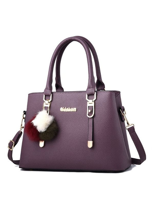 Модная женская сумка с меховым брелком Фиолетовый No Brand (298998013)