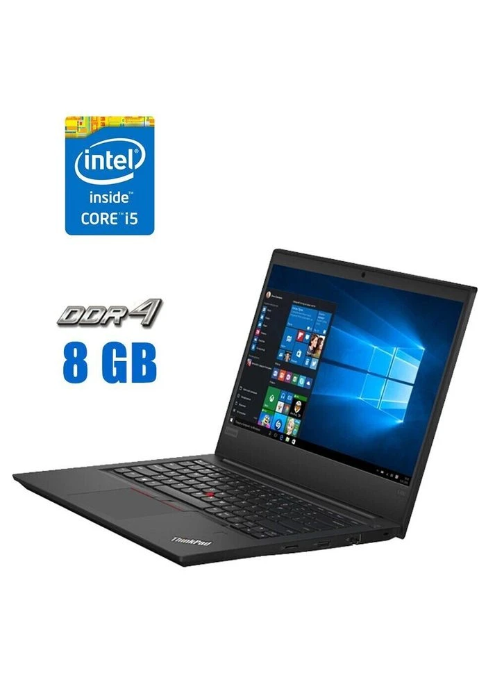 Ультрабук ThinkPad E490 / 14" (1920x1080) IPS / intel Core i5-8250U (4 (8) ядра по 1.6 - 3.4 GHz) / 8 GB DDR4 / 480 GB SSD / Lenovo (398130279)