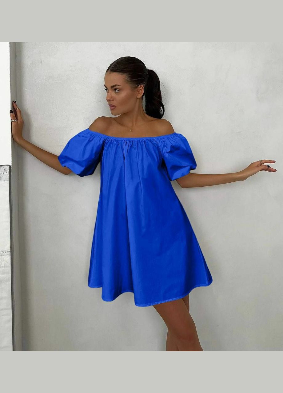 Синя повсякденний сукня літня popluzhnaya