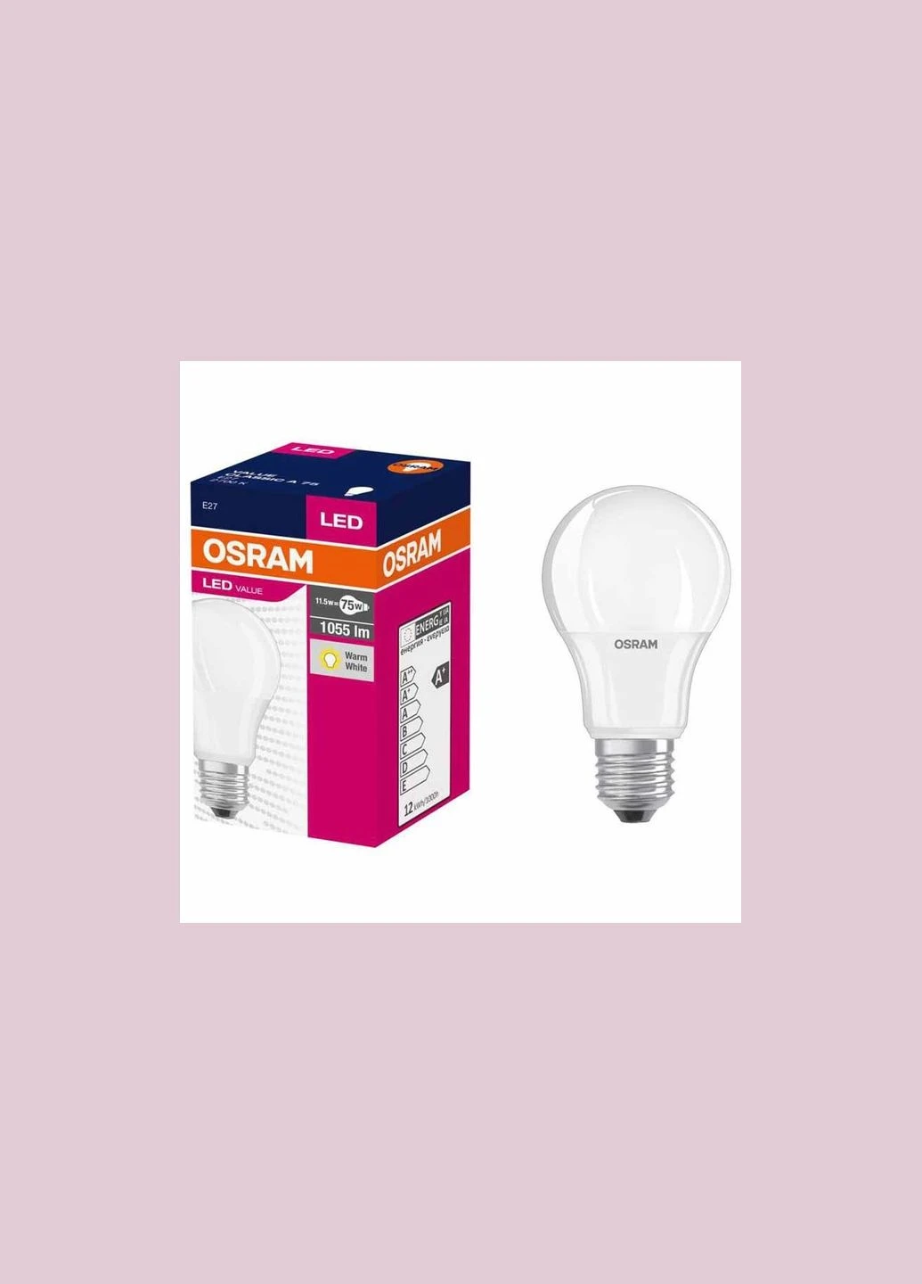 Лампа світлодіодна 10W 220V 1060lm 6500K E27 60х118mm груша [4052899971035] led Value classic A Osram (338192708)