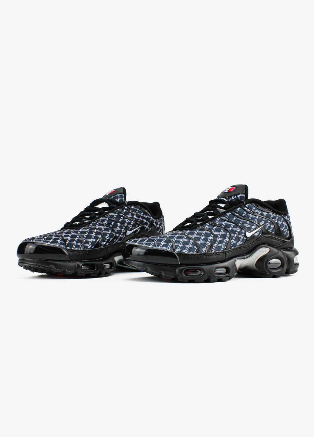 Чорні всесезон кросівки чоловічі nike air max tn plus black blue | найк аір макс тн плюс чорні сині No Brand