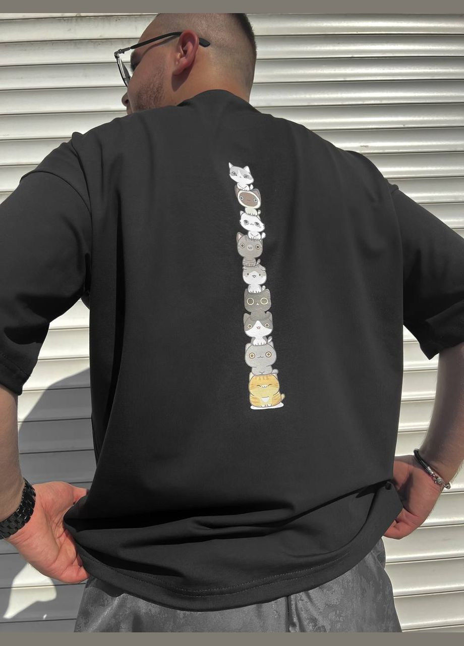 Черная стильная футболка Vakko