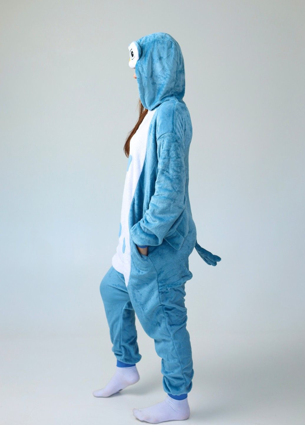 Кігурумі піжама Сова жіноче плюшеве блакитне з капюшоном Lalapka (362490030)