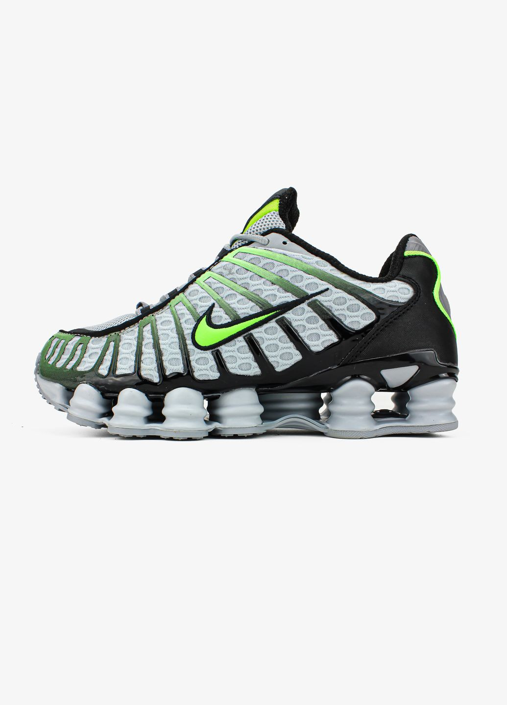 Серые демисезонные кроссовки мужские nike shox black red | найк шокс черные красные No Brand