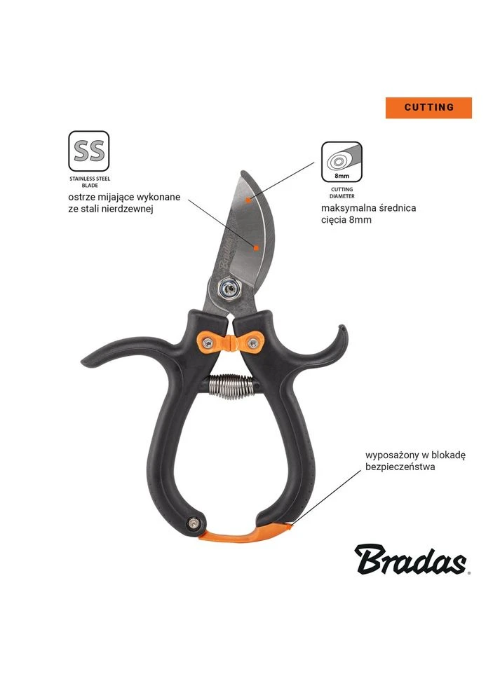 Садовый секатор для цветов, V-SERIES-D, KT-V1012 Bradas (382897771)