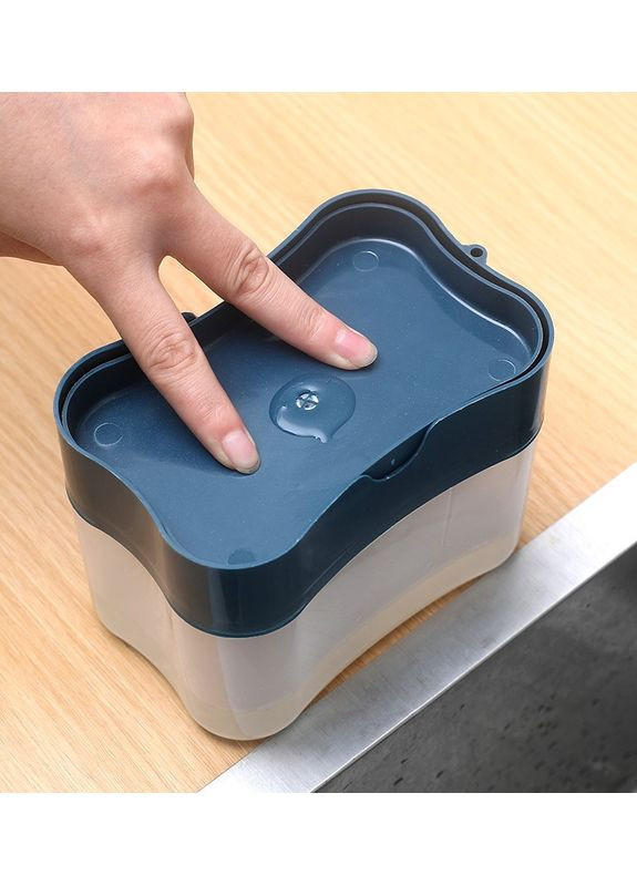 Кухонный дозатор для моющего средства с губкой, нажимной дозатор для моющего для посуды (черный) China (366875135)