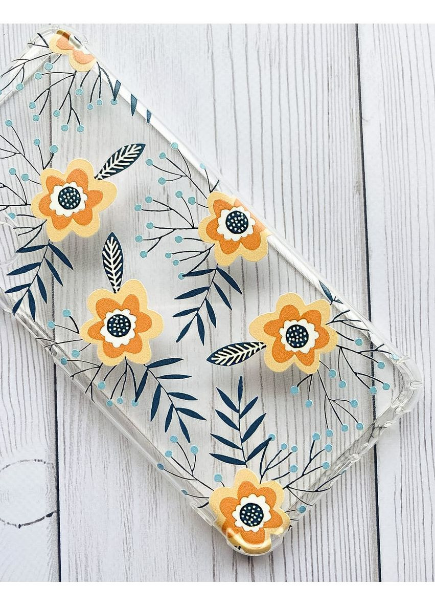 Чехол с утолщёнными углами на Xiaomi Redmi 14C / Poco C75 Цветы оранжевые (принт 268) Creative (355401567)