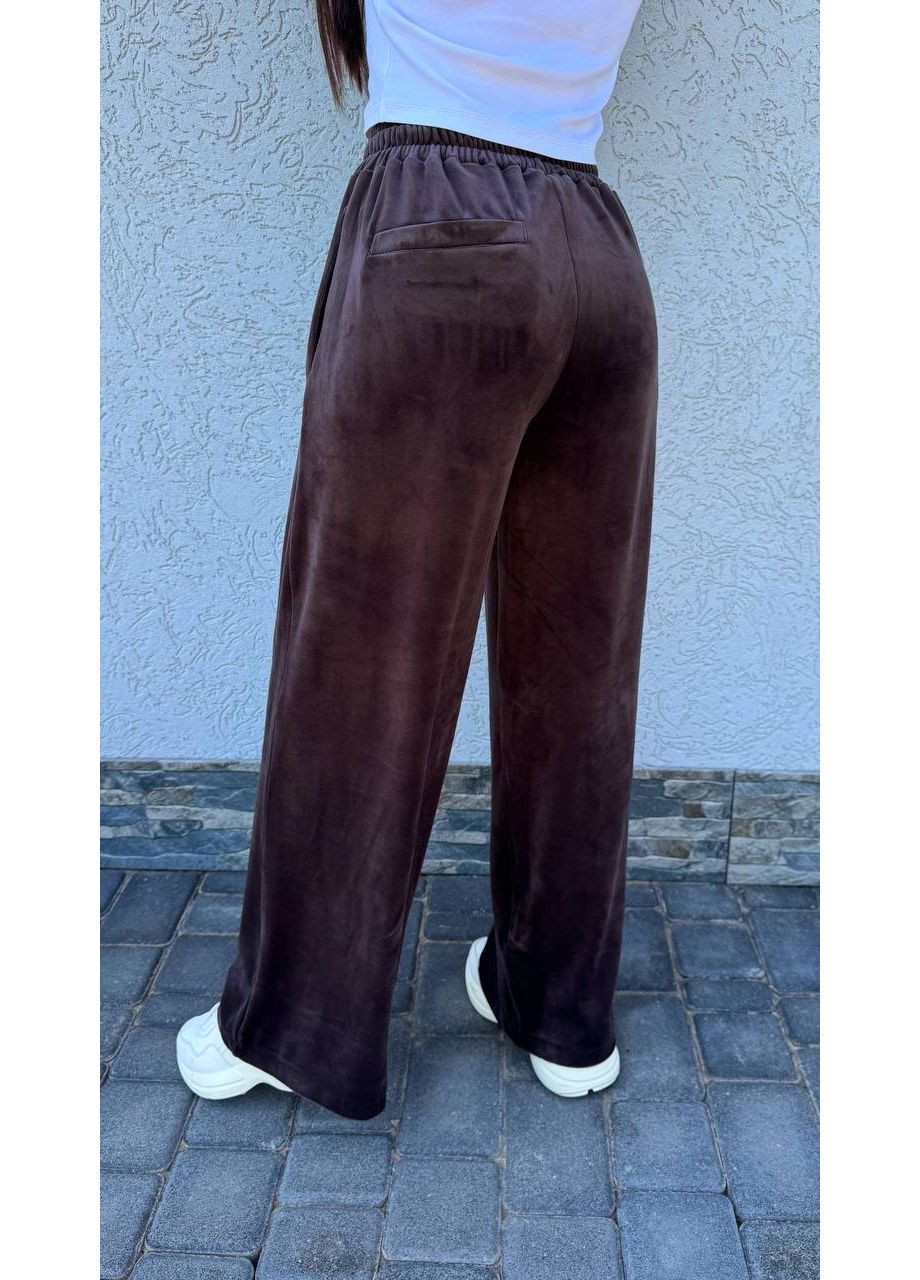 Брюки велюровые свободного кроя на резинке талия. Україна (360108494)
