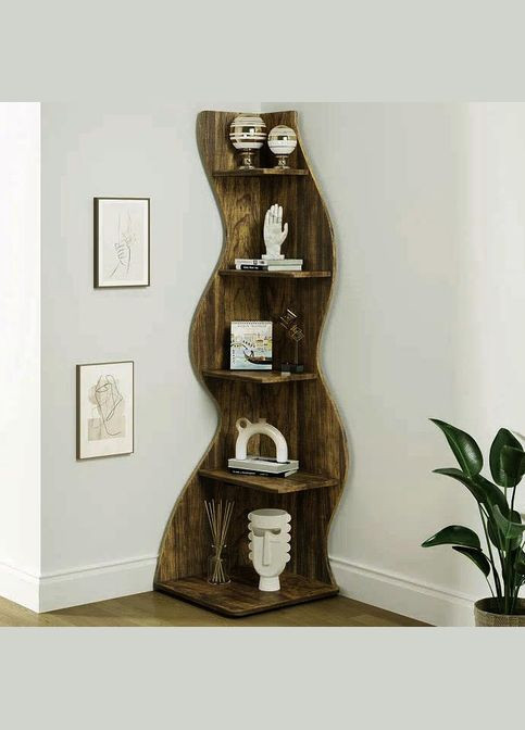 Стеллаж угловой из дерева Фалбанк мускат (УСП-005107) No Brand (327868020)